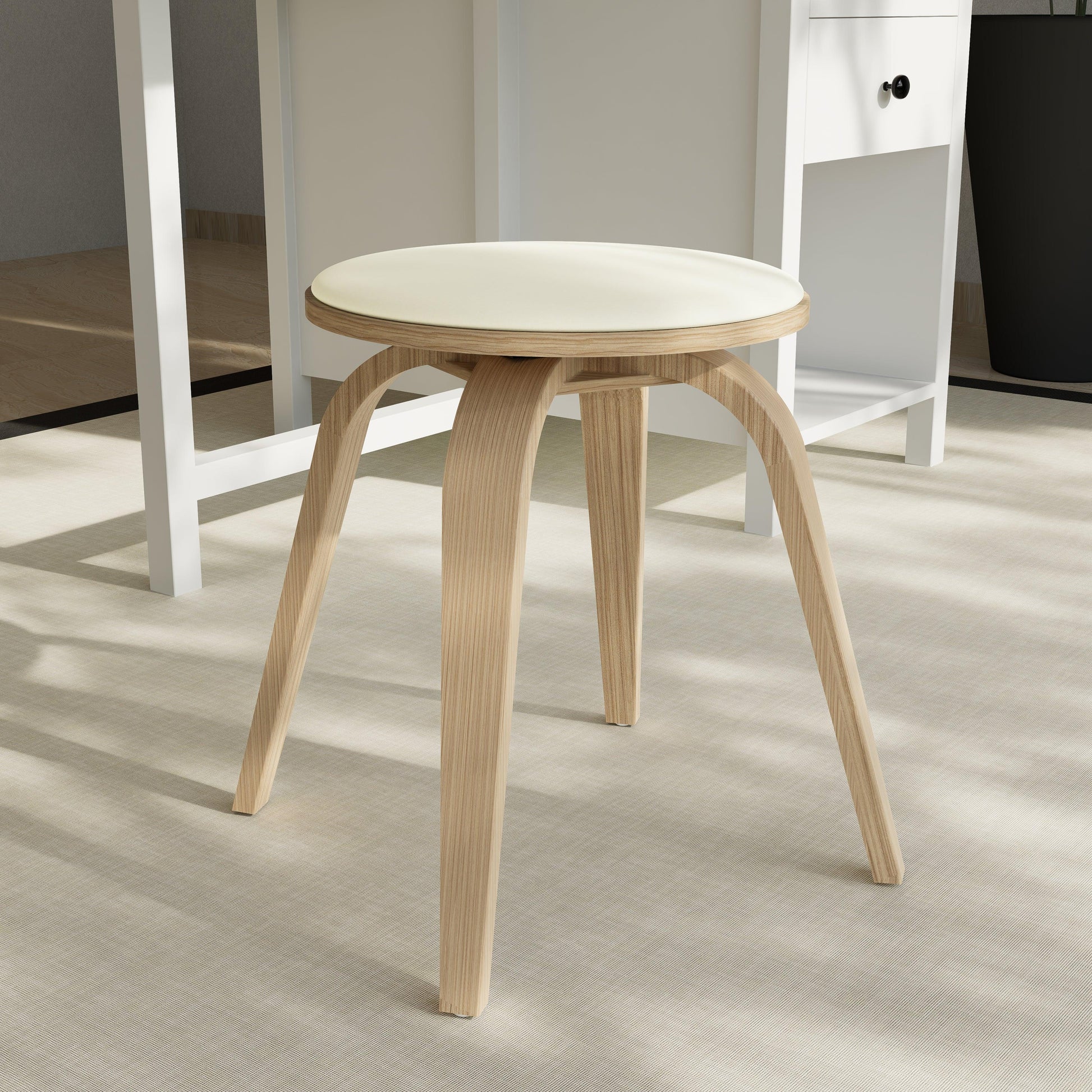 Pelya Mordern Wooden Dining Stool With Walnut Color Frame - Elax Furniture
