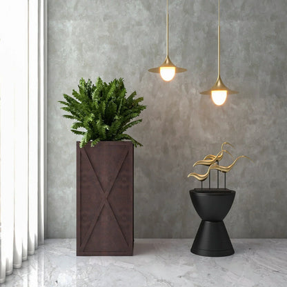 Papyrus Indoor Outdoor Fiberstone and Clay Rectangular Planter with Drainage Holes - Elax Furniture