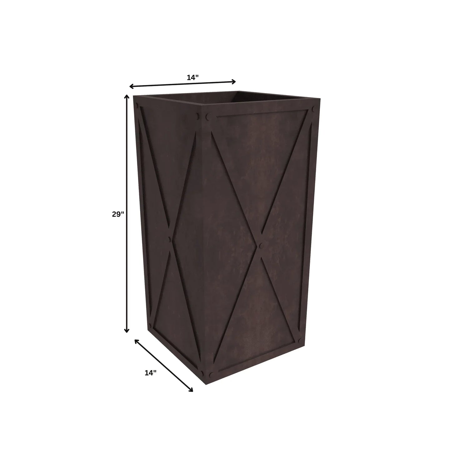 Papyrus Indoor Outdoor Fiberstone and Clay Rectangular Planter with Drainage Holes - Elax Furniture