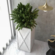 Papyrus Indoor Outdoor Fiberstone and Clay Rectangular Planter with Drainage Holes - Elax Furniture