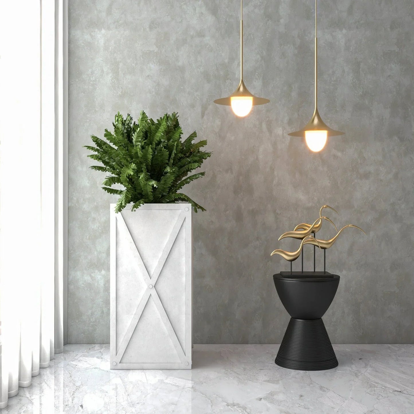 Papyrus Indoor Outdoor Fiberstone and Clay Rectangular Planter with Drainage Holes - Elax Furniture