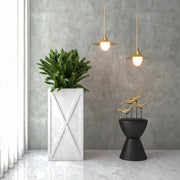 Papyrus Indoor Outdoor Fiberstone and Clay Rectangular Planter with Drainage Holes - Elax Furniture