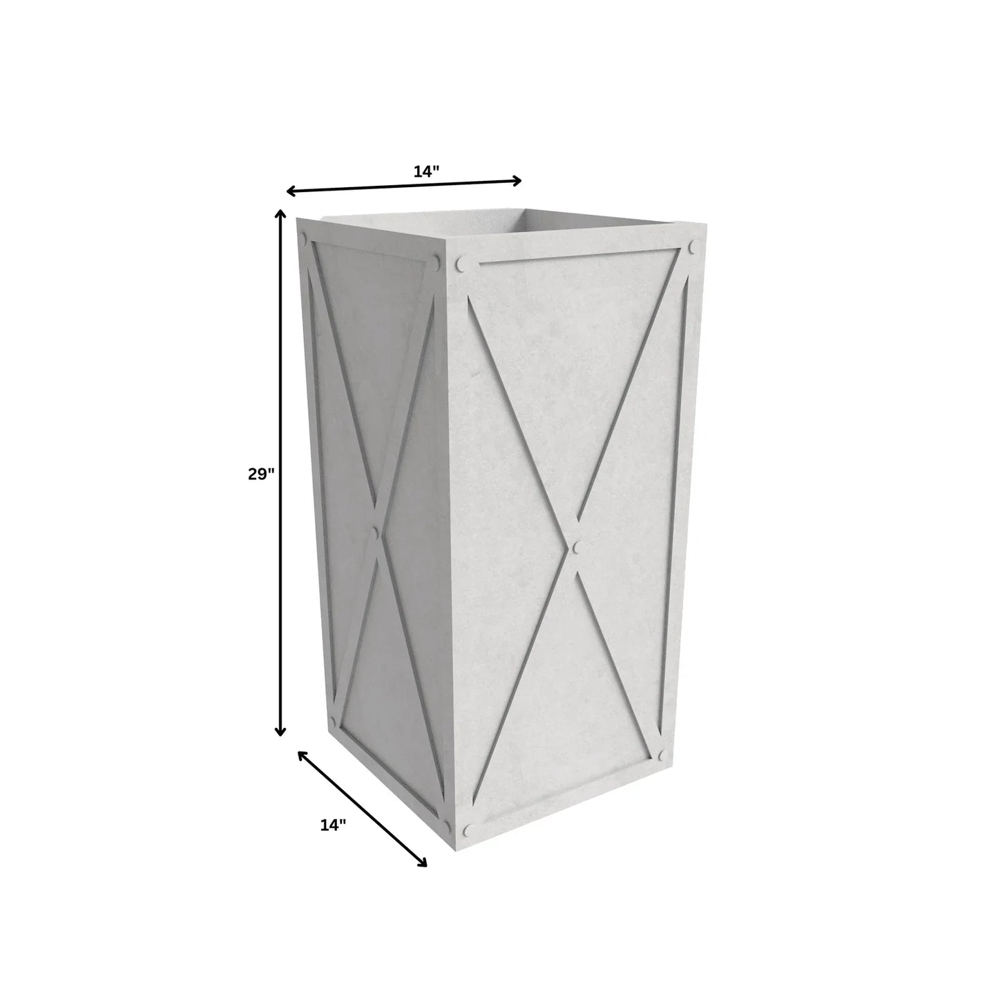 Papyrus Indoor Outdoor Fiberstone and Clay Rectangular Planter with Drainage Holes - Elax Furniture