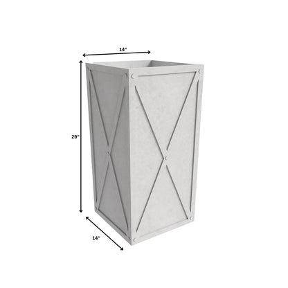 Papyrus Indoor Outdoor Fiberstone and Clay Rectangular Planter with Drainage Holes - Elax Furniture