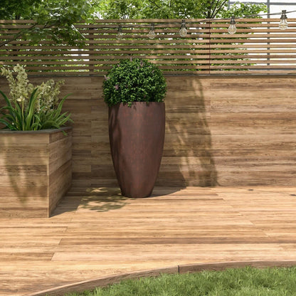 Petal Tapered Round Planter in Fiberstone and Clay for Indoor and Outdoor - Elax Furniture