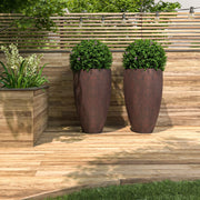 Petal Tapered Round Planter in Fiberstone and Clay for Indoor and Outdoor - Elax Furniture