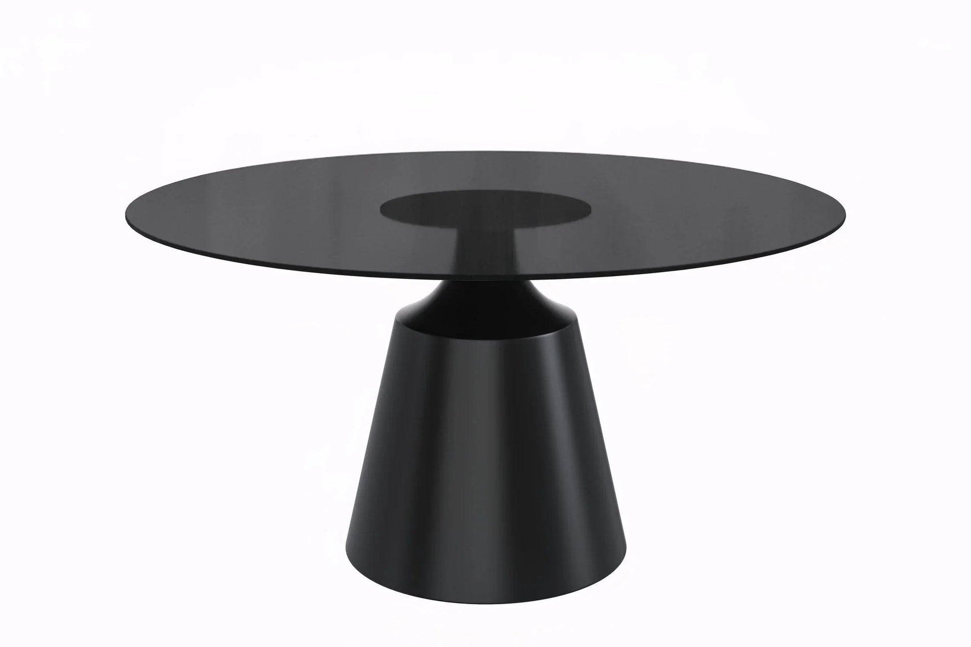 Prynn Modern Round Dining Table with a Sintered Stone/Glass Top in Stainless Steel - Elax Furniture