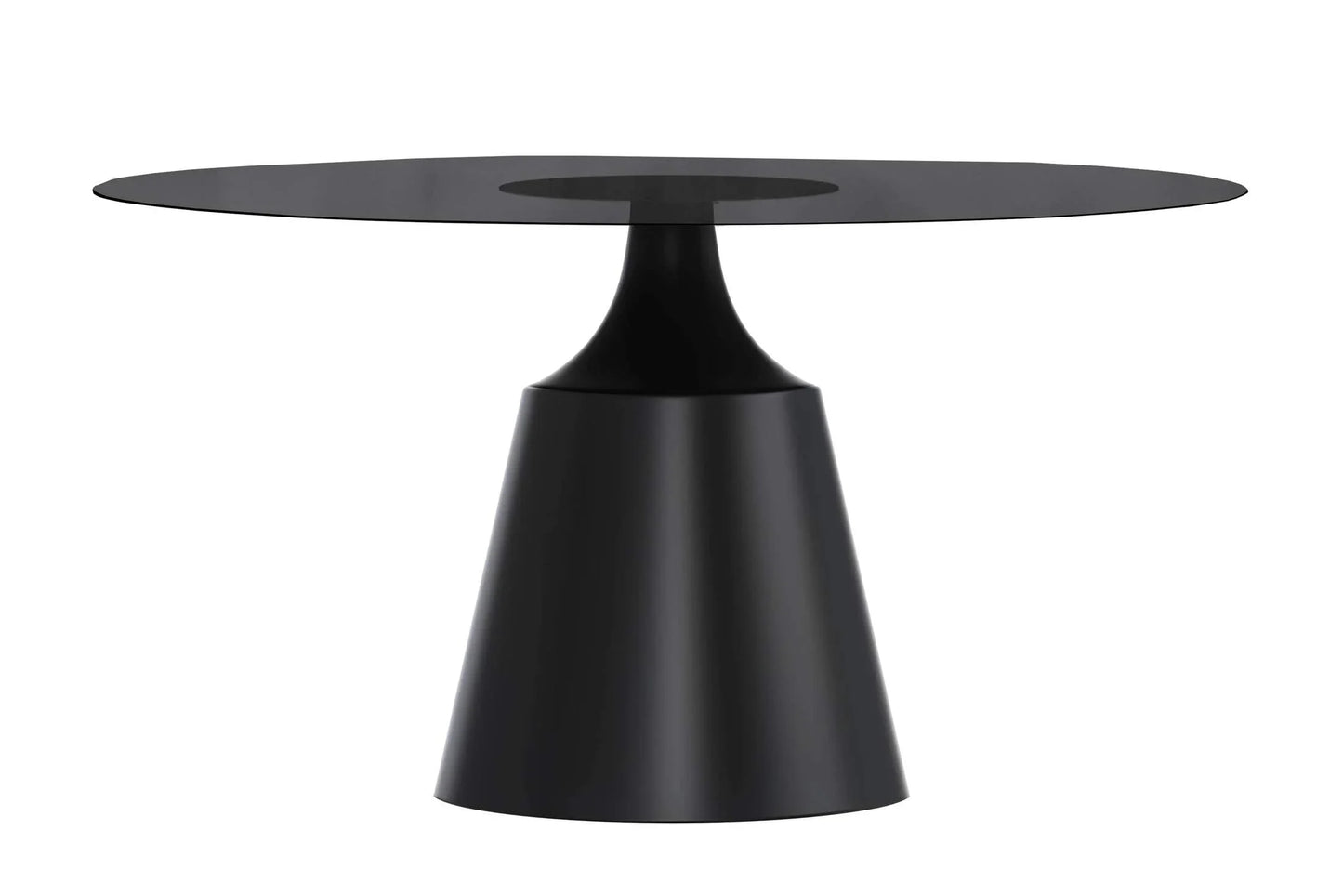 Prynn Modern Round Dining Table with a Sintered Stone/Glass Top in Stainless Steel - Elax Furniture