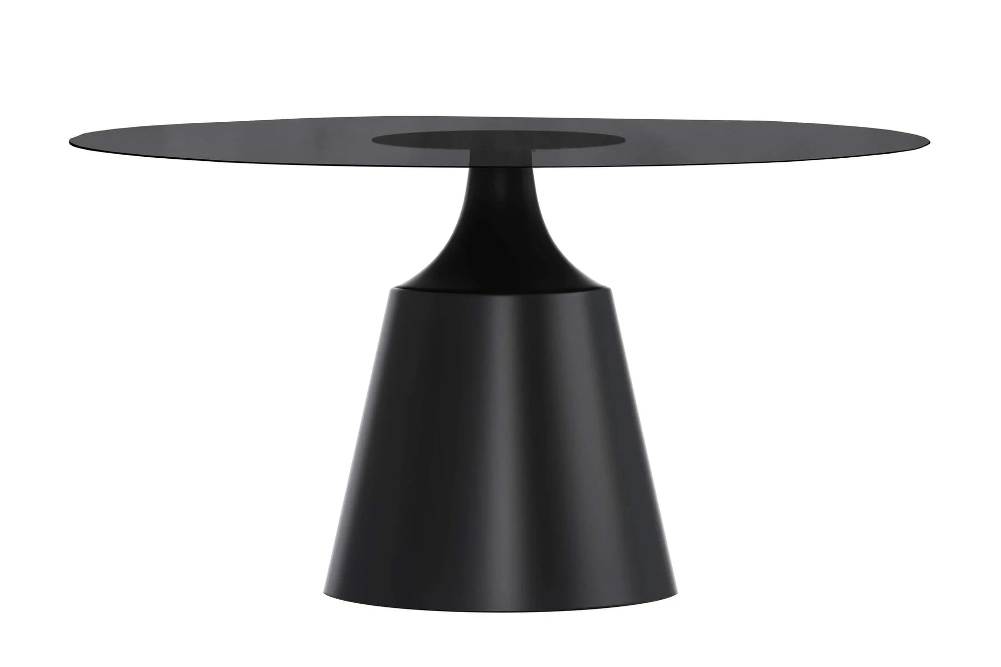 Prynn Modern Round Dining Table with a Sintered Stone/Glass Top in Stainless Steel - Elax Furniture