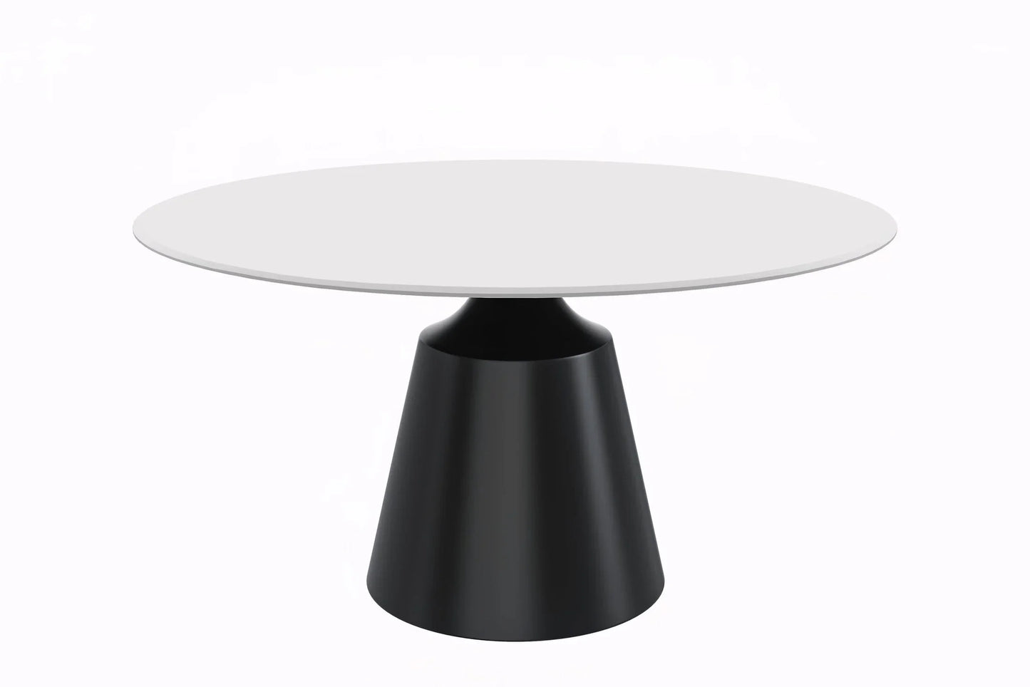 Prynn Modern Round Dining Table with a Sintered Stone/Glass Top in Stainless Steel - Elax Furniture