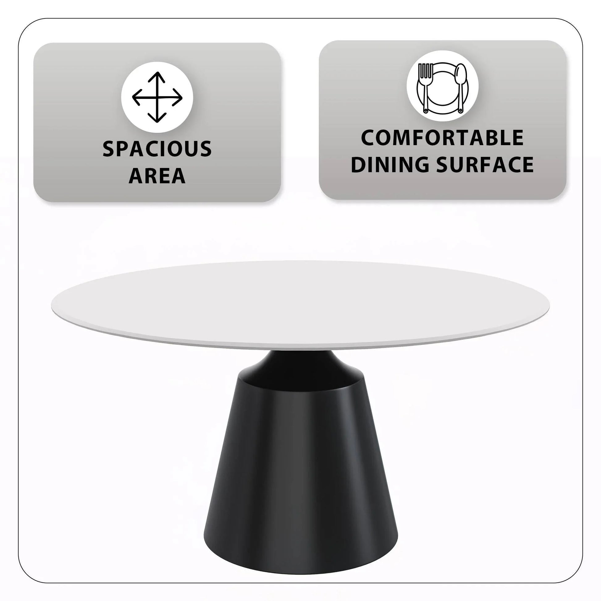 Prynn Modern Round Dining Table with a Sintered Stone/Glass Top in Stainless Steel - Elax Furniture