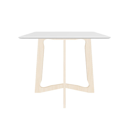 Cedar Square Dining Table with MDF Tabletop and X Shaped Oak Wood Base