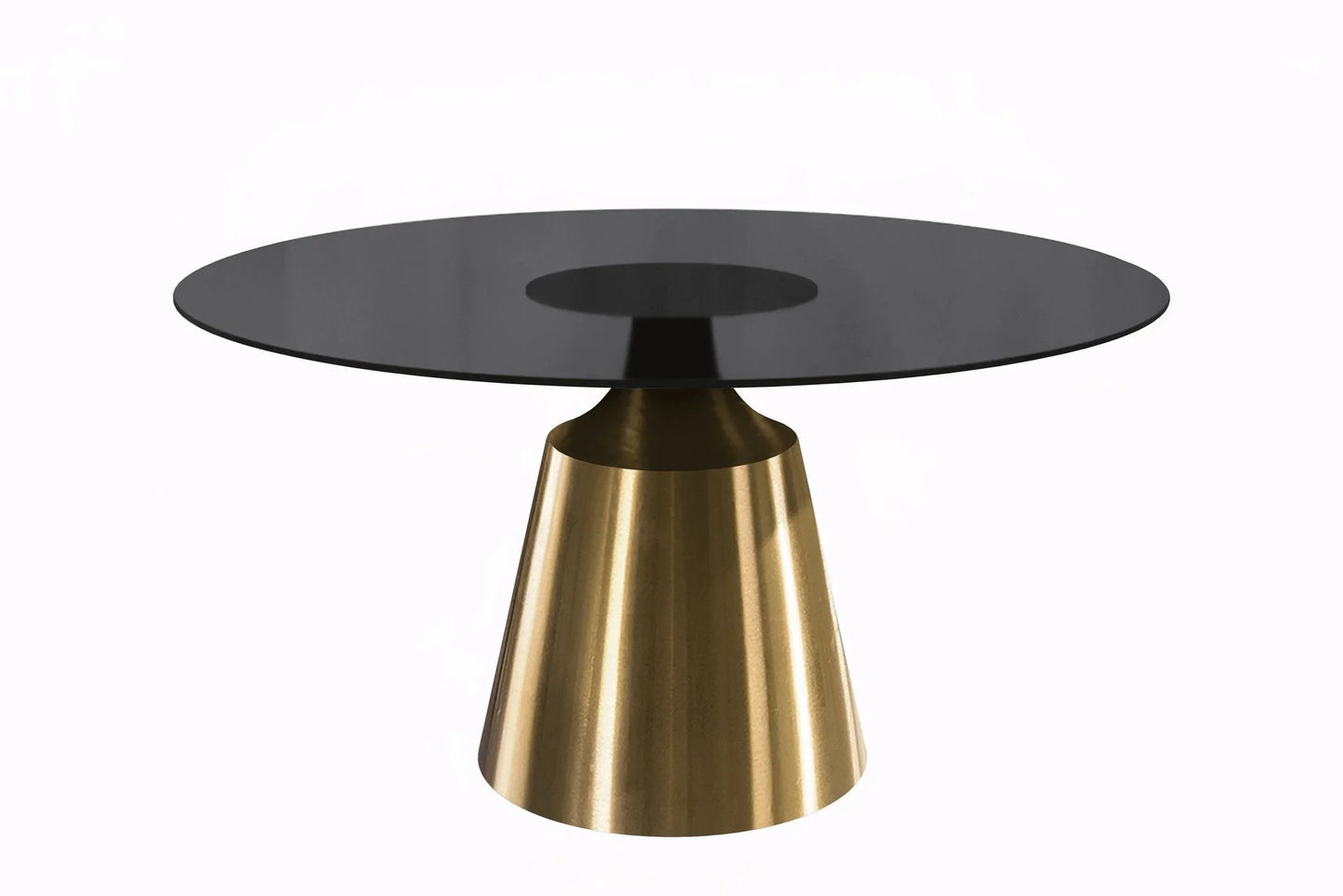 Prynn Modern Round Dining Table with a Sintered Stone/Glass Top in Stainless Steel - Elax Furniture
