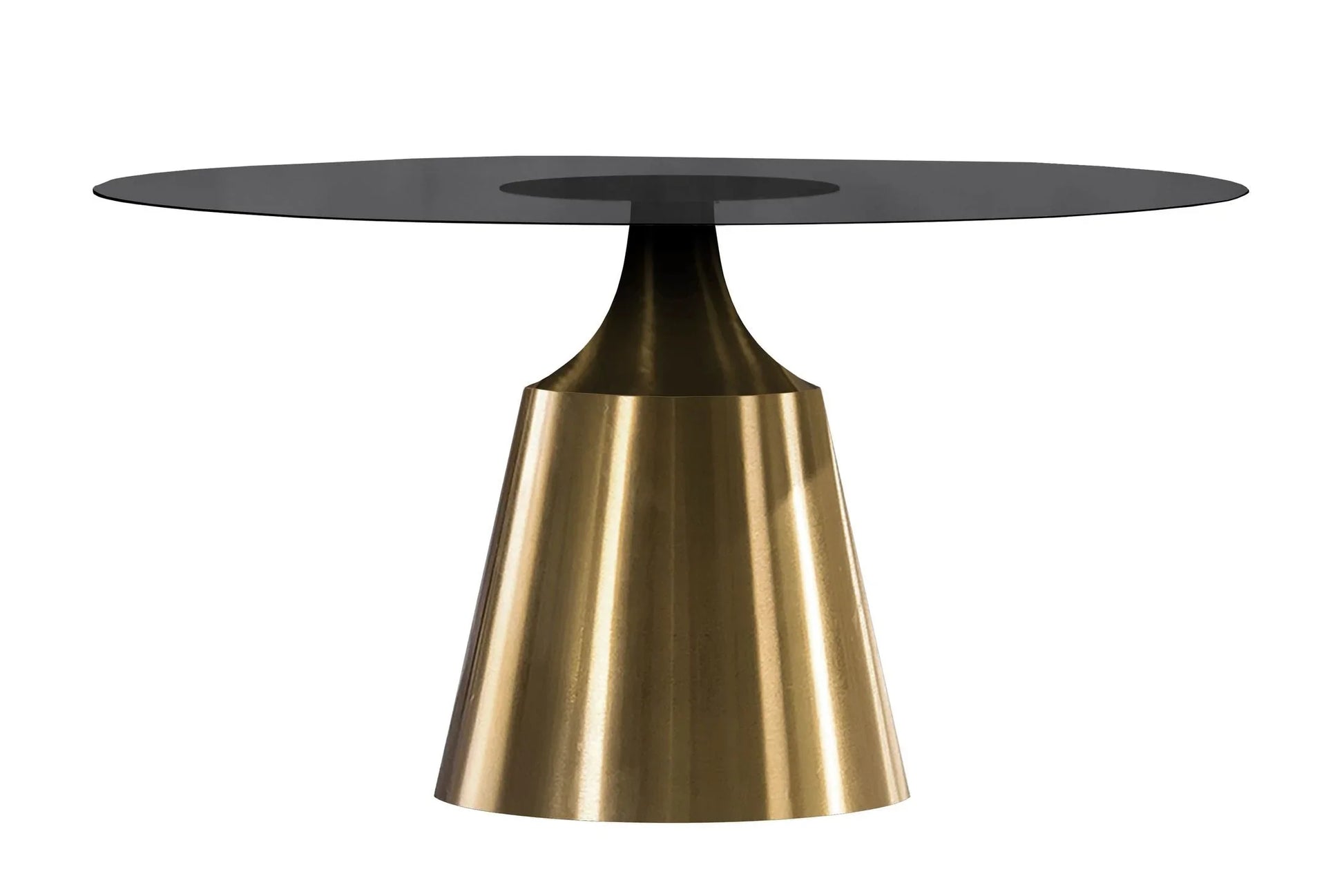 Prynn Modern Round Dining Table with a Sintered Stone/Glass Top in Stainless Steel - Elax Furniture