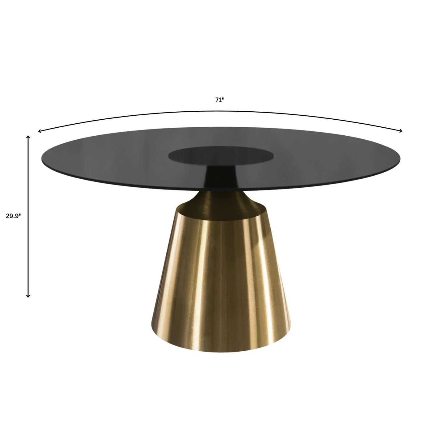 Prynn Modern Round Dining Table with a Sintered Stone/Glass Top in Stainless Steel - Elax Furniture