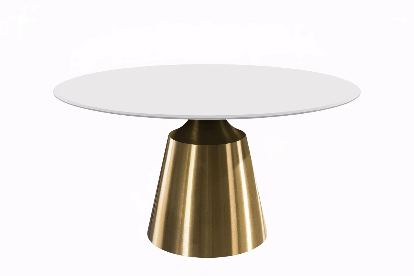 Prynn Modern Round Dining Table with a Sintered Stone/Glass Top in Stainless Steel - Elax Furniture