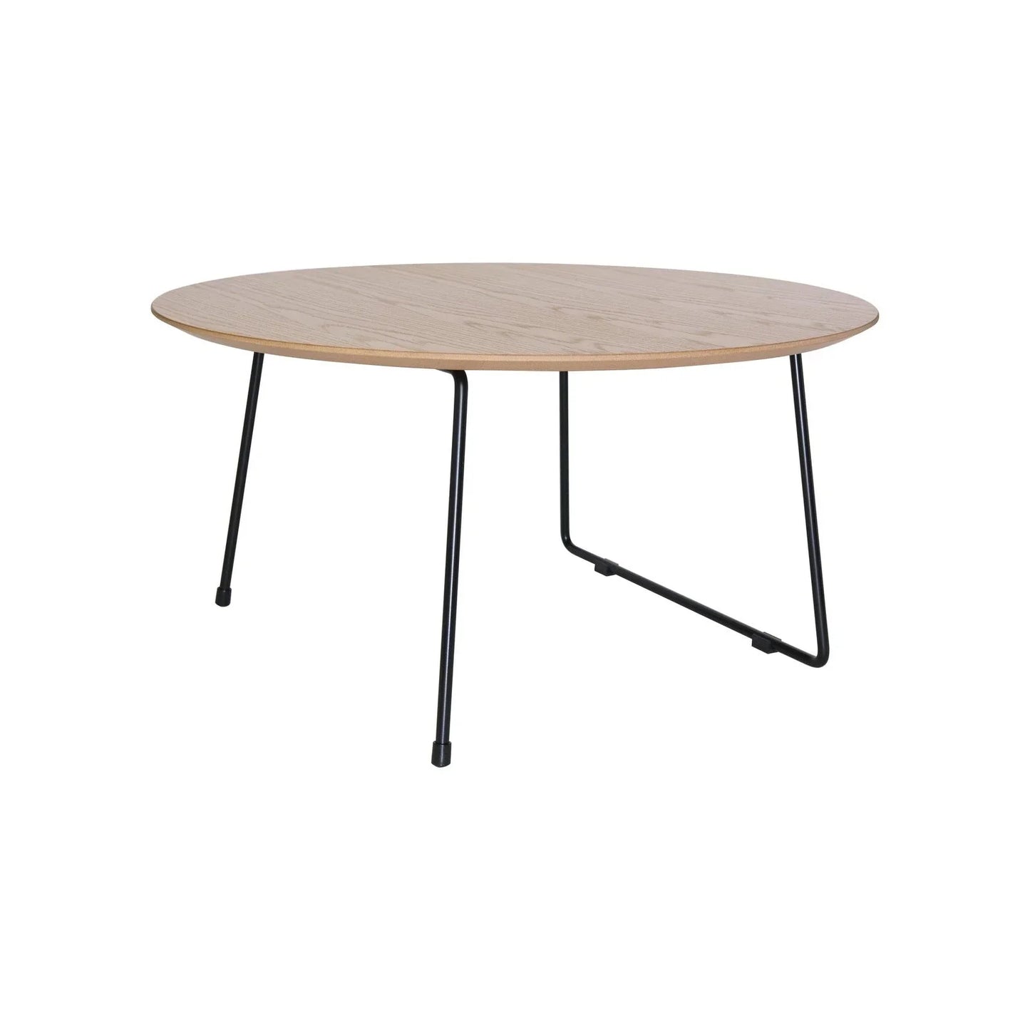 Pemborke Round Coffee Table with Oak Wood Tabletop in Iron - Elax Furniture