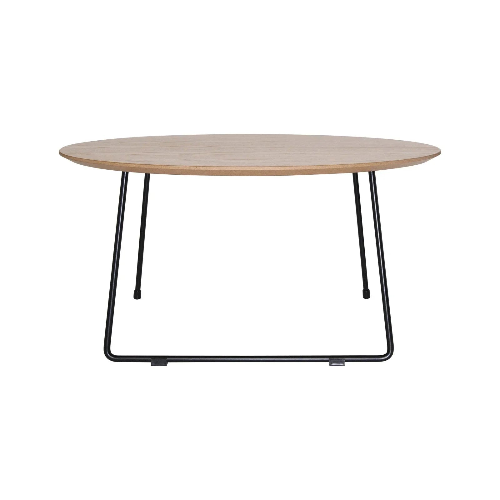 Pemborke Round Coffee Table with Oak Wood Tabletop in Iron - Elax Furniture