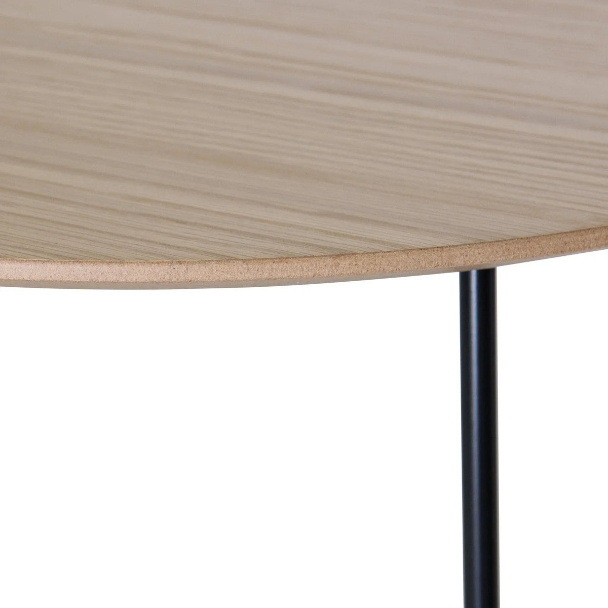 Pemborke Round Coffee Table with Oak Wood Tabletop in Iron - Elax Furniture