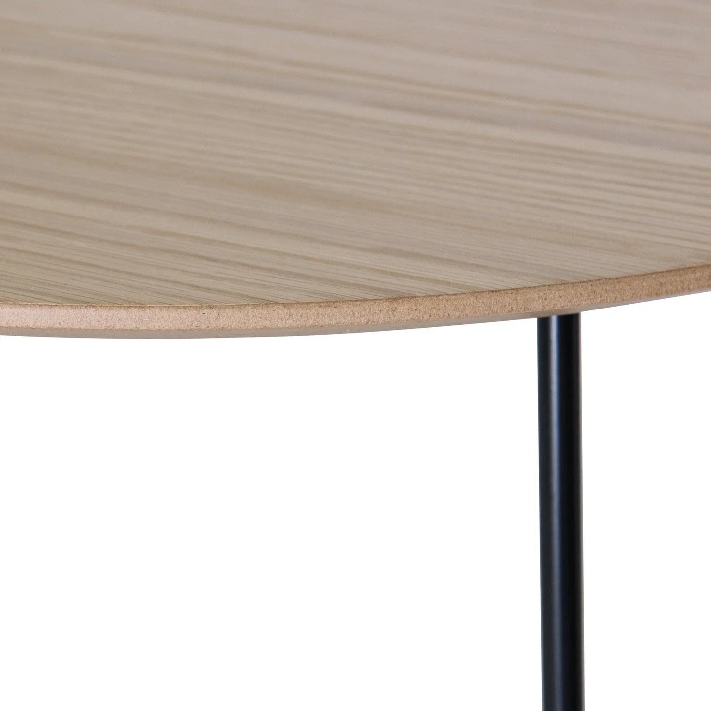 Pemborke Round Coffee Table with Oak Wood Tabletop in Iron - Elax Furniture