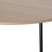 Pemborke Round Coffee Table with Oak Wood Tabletop in Iron - Elax Furniture