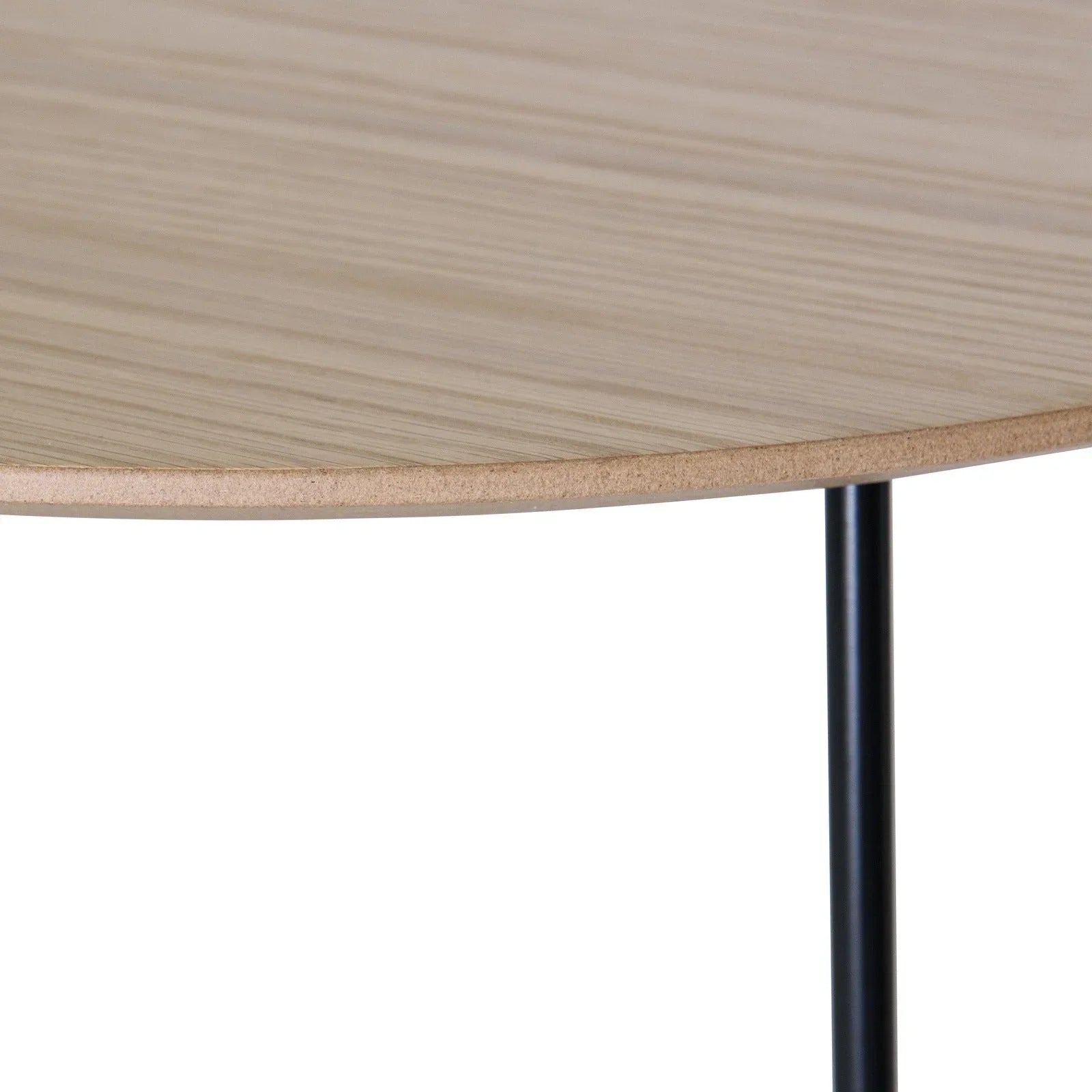 Pemborke Round Coffee Table with Oak Wood Tabletop in Iron - Elax Furniture
