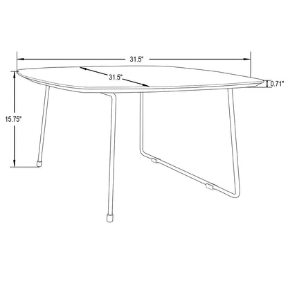 Pemborke Square Coffee Table with Oak Wood Table Top and Iron Frame - Elax Furniture