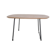Pemborke Square Coffee Table with Oak Wood Table Top and Iron Frame - Elax Furniture