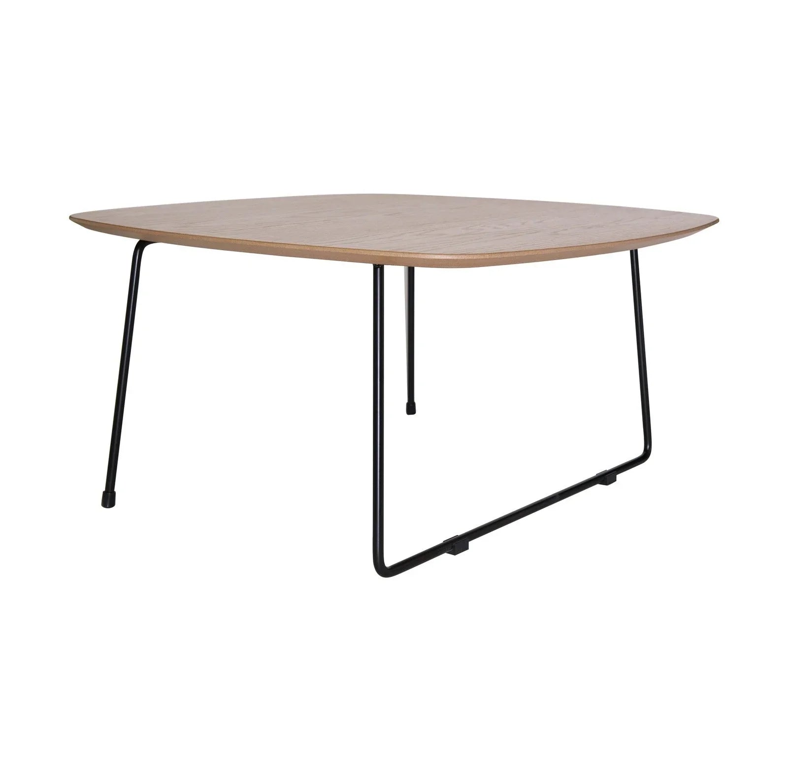 Pemborke Square Coffee Table with Oak Wood Table Top and Iron Frame - Elax Furniture