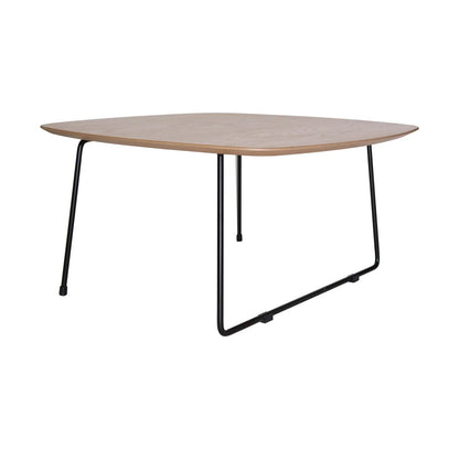 Pemborke Square Coffee Table with Oak Wood Table Top and Iron Frame - Elax Furniture