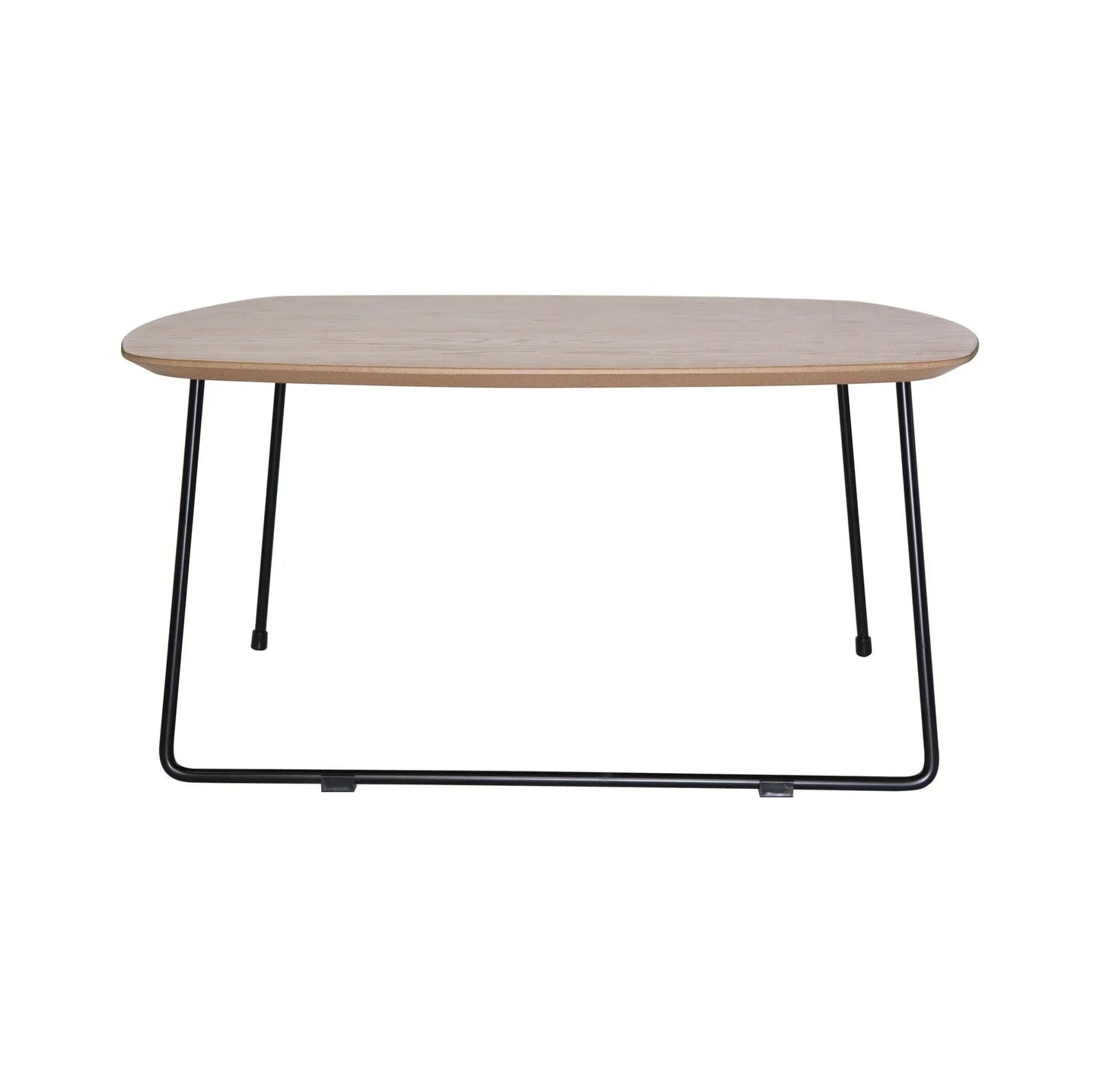 Pemborke Square Coffee Table with Oak Wood Table Top and Iron Frame - Elax Furniture