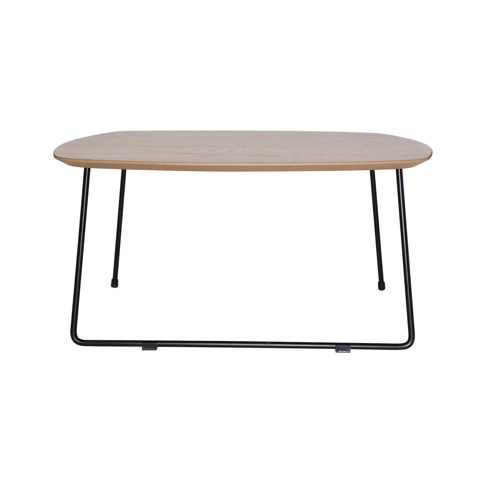 Pemborke Square Coffee Table with Oak Wood Table Top and Iron Frame - Elax Furniture