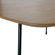 Pemborke Square Coffee Table with Oak Wood Table Top and Iron Frame - Elax Furniture