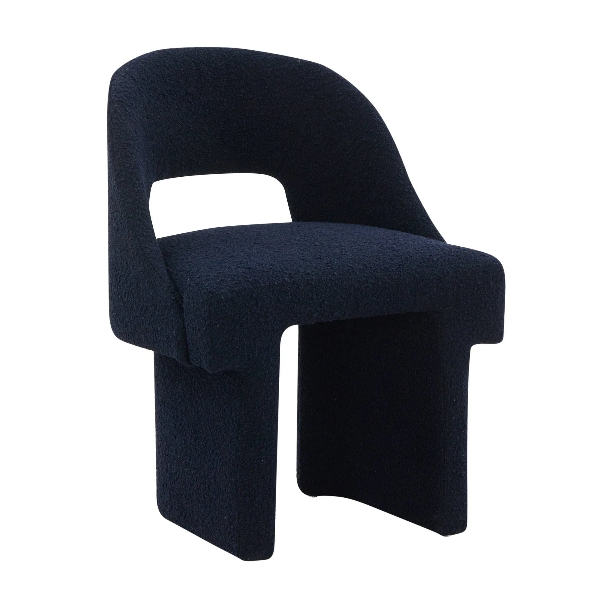 Quell Boucle Accent Chair Curved Open Back Design and Manufactured Wood Frame - Elax Furniture