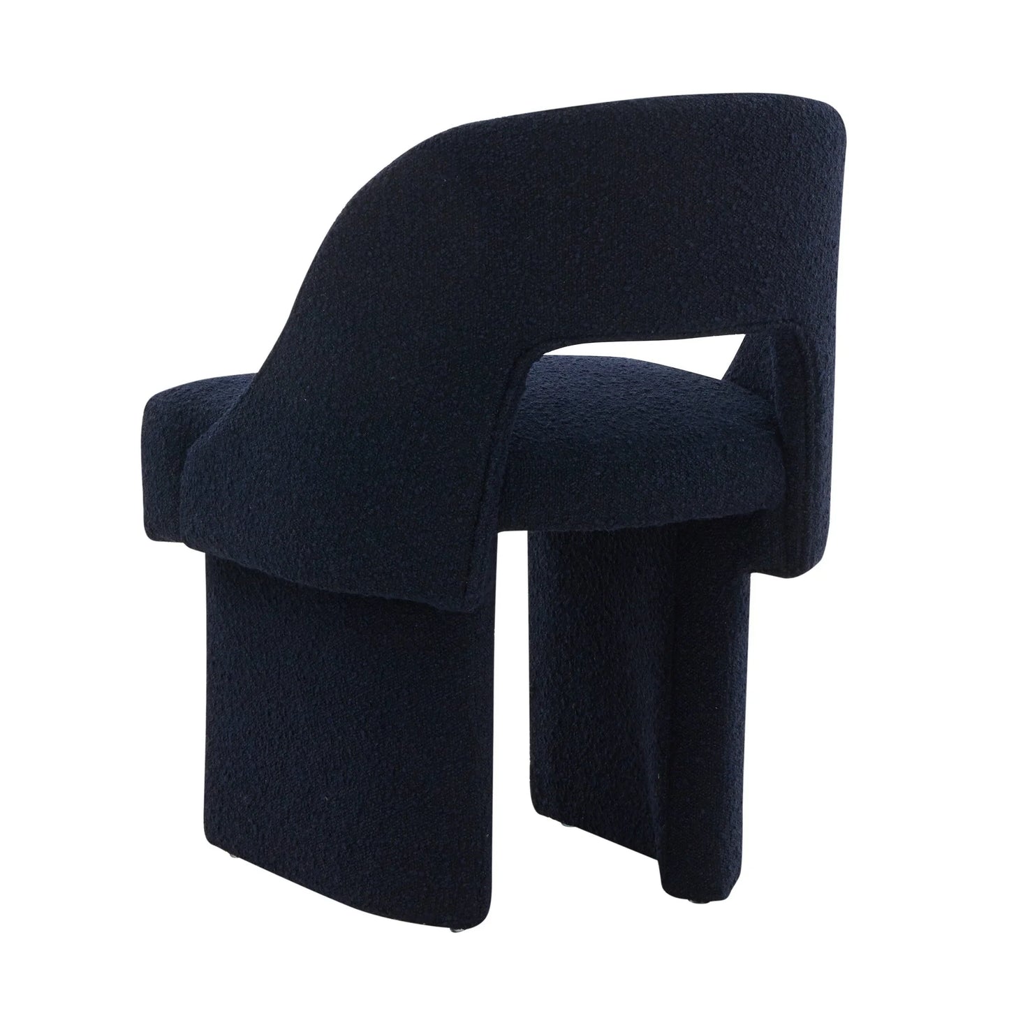 Quell Boucle Accent Chair Curved Open Back Design and Manufactured Wood Frame - Elax Furniture