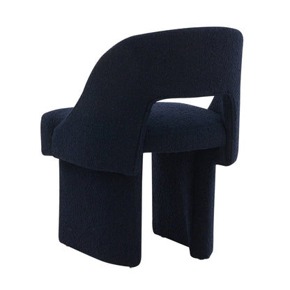 Quell Boucle Accent Chair Curved Open Back Design and Manufactured Wood Frame - Elax Furniture