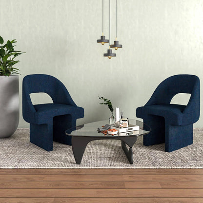 Quell Boucle Accent Chair Curved Open Back Design and Manufactured Wood Frame - Elax Furniture