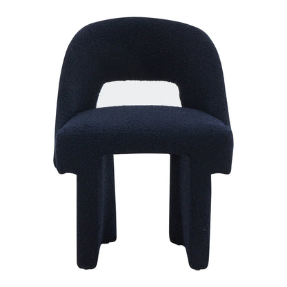 Quell Boucle Accent Chair Curved Open Back Design and Manufactured Wood Frame - Elax Furniture