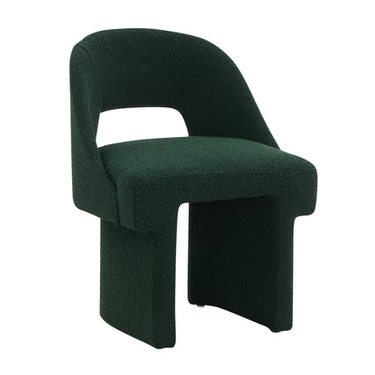 Quell Boucle Accent Chair Curved Open Back Design and Manufactured Wood Frame - Elax Furniture