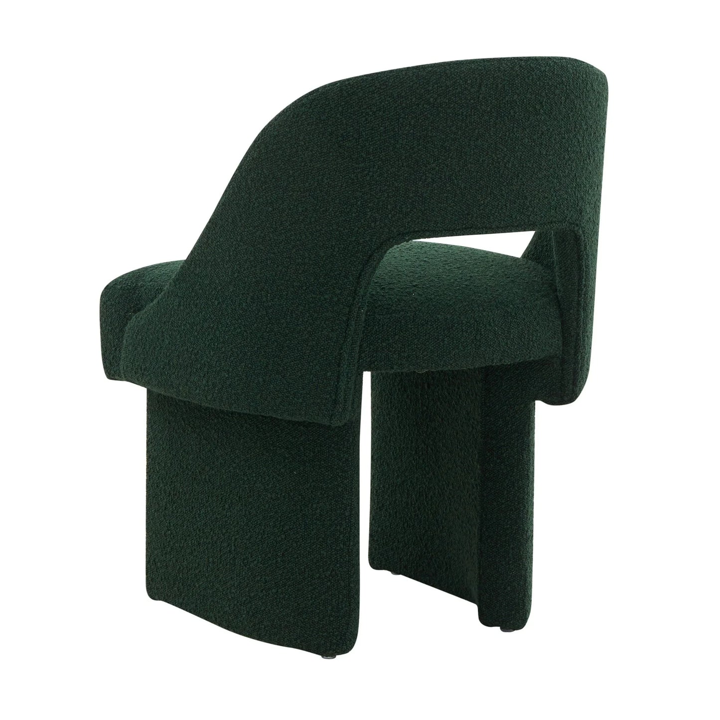 Quell Boucle Accent Chair Curved Open Back Design and Manufactured Wood Frame - Elax Furniture