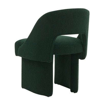 Quell Boucle Accent Chair Curved Open Back Design and Manufactured Wood Frame - Elax Furniture