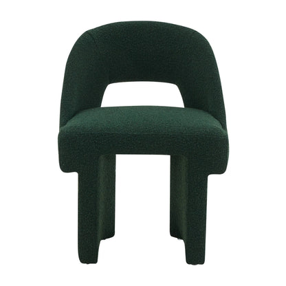 Quell Boucle Accent Chair Curved Open Back Design and Manufactured Wood Frame - Elax Furniture