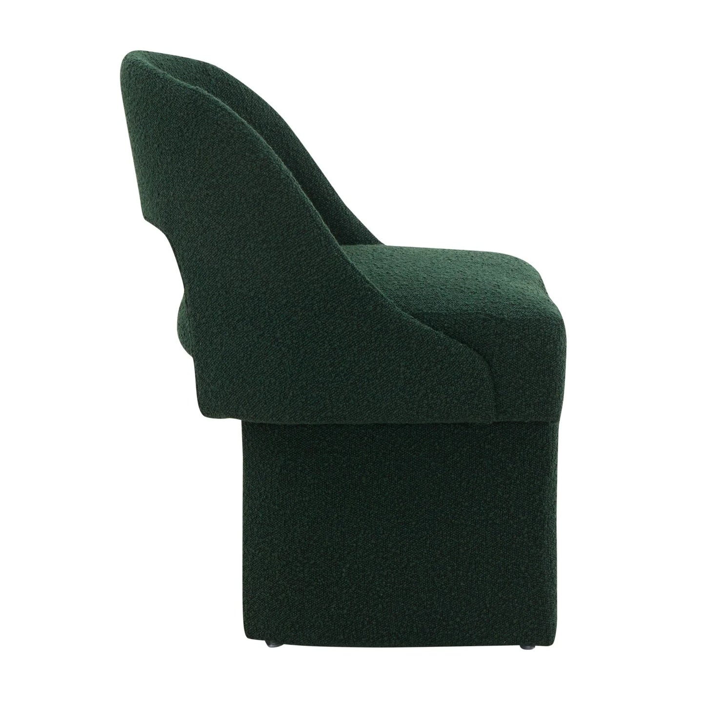 Quell Boucle Accent Chair Curved Open Back Design and Manufactured Wood Frame - Elax Furniture