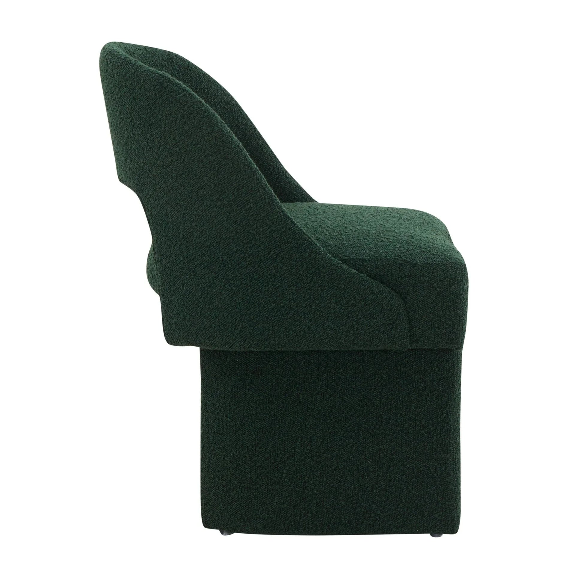 Quell Boucle Accent Chair Curved Open Back Design and Manufactured Wood Frame - Elax Furniture