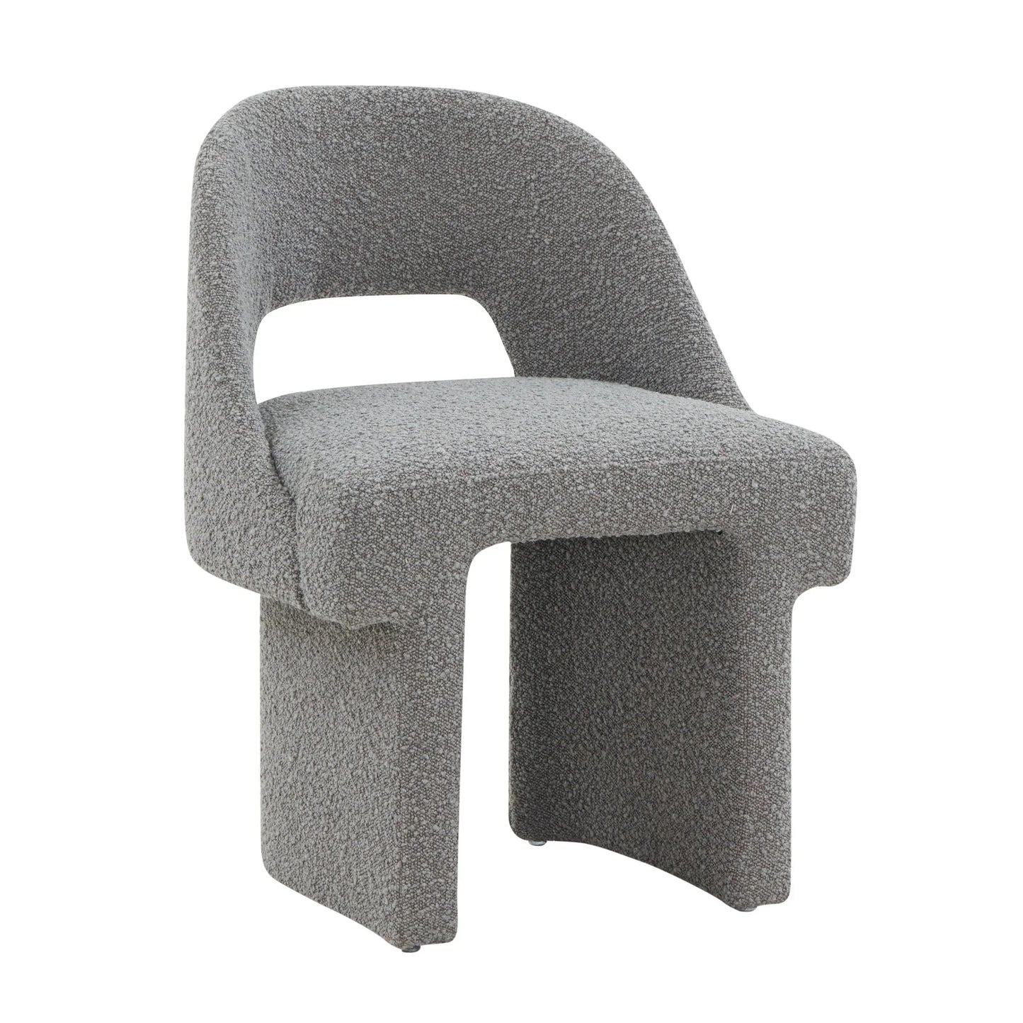 Quell Boucle Accent Chair Curved Open Back Design and Manufactured Wood Frame - Elax Furniture