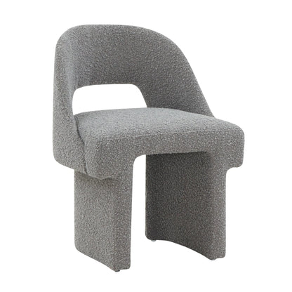 Quell Boucle Accent Chair Curved Open Back Design and Manufactured Wood Frame - Elax Furniture