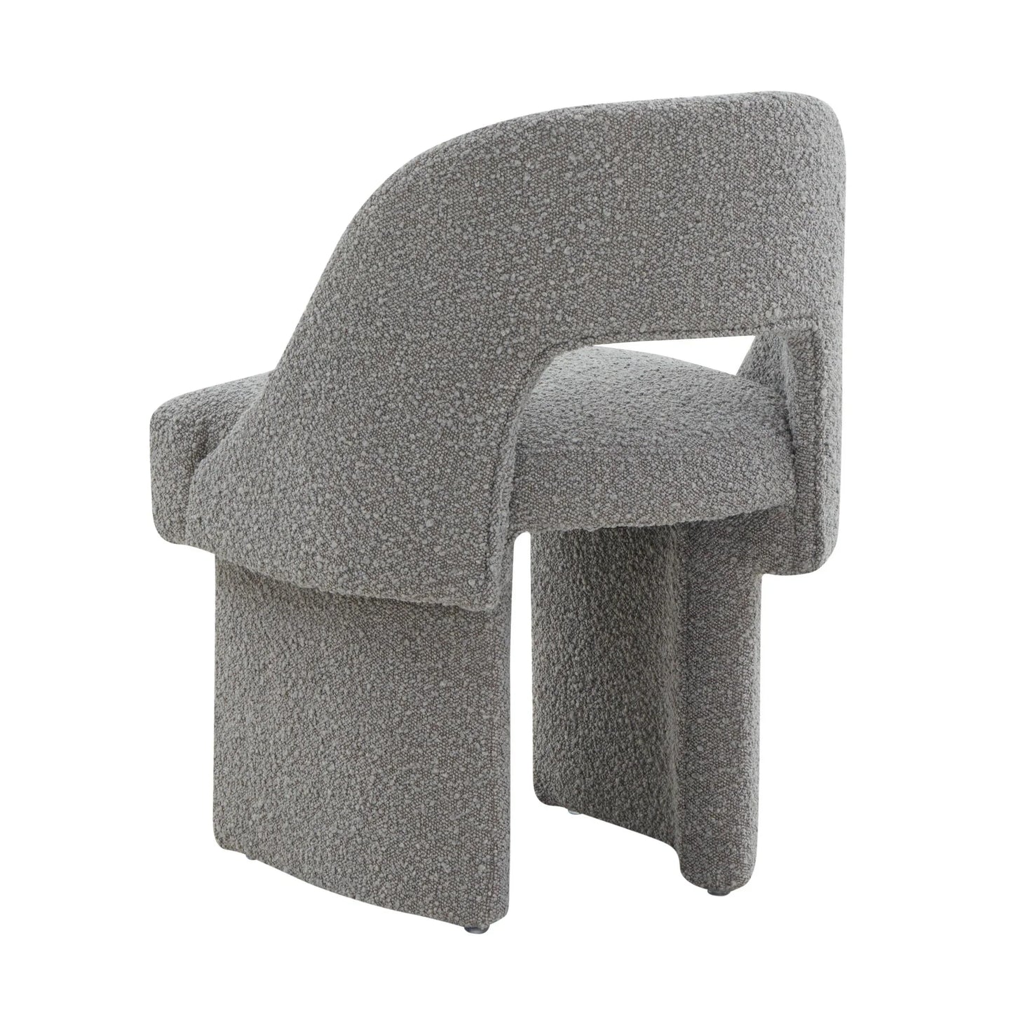 Quell Boucle Accent Chair Curved Open Back Design and Manufactured Wood Frame - Elax Furniture