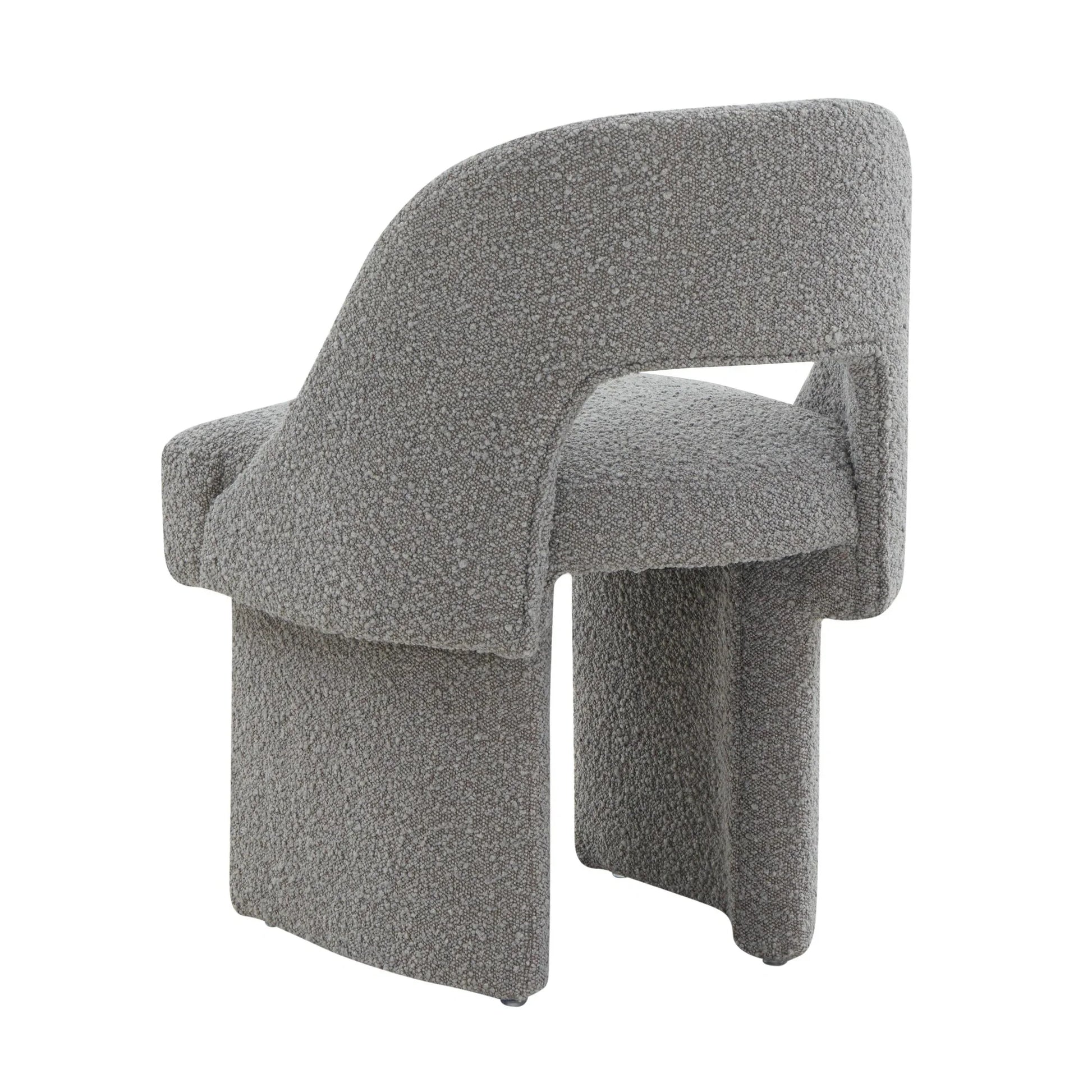 Quell Boucle Accent Chair Curved Open Back Design and Manufactured Wood Frame - Elax Furniture