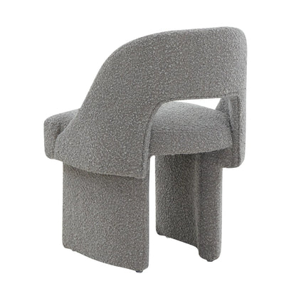 Quell Boucle Accent Chair Curved Open Back Design and Manufactured Wood Frame - Elax Furniture