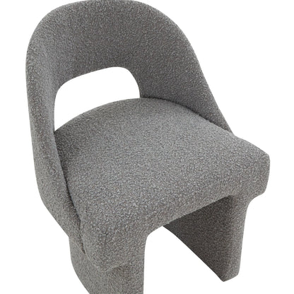 Quell Boucle Accent Chair Curved Open Back Design and Manufactured Wood Frame - Elax Furniture